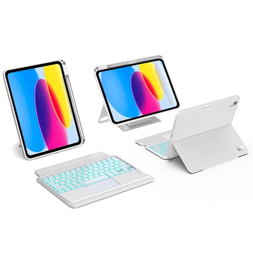 WAVATA Tastatur für iPad 10 Generation 10.9" 2022 und iPad 11 Generation 2025 A16 11 Zoll, Hülle Tastatur mit Touchpad Beleuchtete Magnetische Bluetooth Abnehmbare Smart Trackpad QWERTZ, Weiß WAVATA Tastatur für iPad 10 Generation 10.9" 2022 und iPad 11 Generation 2025 A16 11 Zoll, Hülle Tastatur mit Touchpad Beleuchtete Magnetische Bluetooth Abnehmbare Smart Trackpad QWERTZ, Weiß von WAVATA
