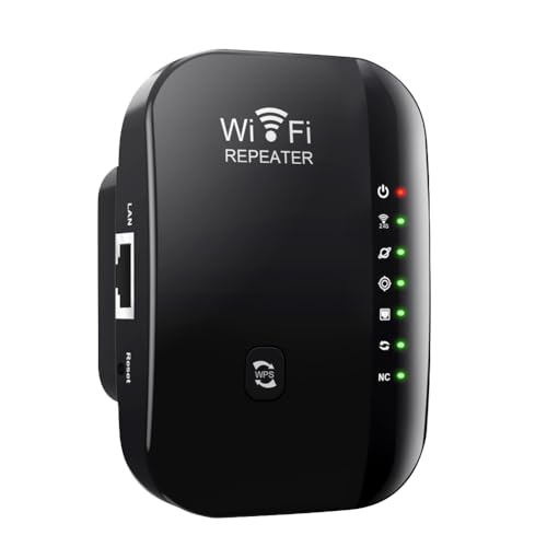 WLAN Verstärker mit Steckdose, 300Mbit/s WiFi Repeater, 2.4GHz WLAN Repeater mit WPS, Internet Verstärker für bis zu 3000m² und 30+ Geräte, inklusive Netzwerkkabel, Kompatibel mit allen WLAN Geräten,B von WAVATA