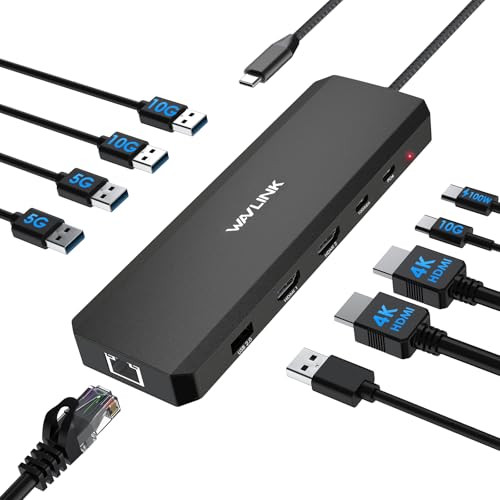 Laptop Docking Station, WAVLINK 10G USB C Hub mit Dual HDMI, 100W PD IN, 10Gbps USB-A/C 3.2, 5Gbps USB-A, USB2.0, Gigabit Ethernet für Dell/HP/Lenovo usw., nur für Windows Systerm Computer Laptop Docking Station, WAVLINK 10G USB C Hub mit Dual HDMI, 100W PD IN, 10Gbps USB-A/C 3.2, 5Gbps USB-A, USB2.0, Gigabit Ethernet für Dell/HP/Lenovo usw., nur für Windows Systerm Computer von WAVLINK