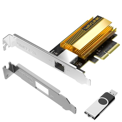 WAVLINK 10G Base-T PCIe Netzwerkkarte, 10000/5000/2500Mbps PCI Express Ethernet Adapter mit AQC113 Controller, 10G NIC für Windows 11/10 & Linux mit Low Profile Halterung von WAVLINK
