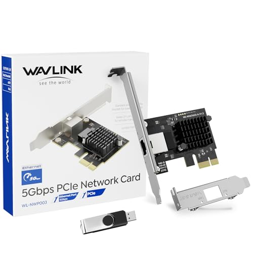 WAVLINK 5G Base-T PCIe Netzwerkkarte, 5000/2500/1000Mbps PCI Express Ethernet Adapter mit RTL8126, 5G NIC für Windows 11/10/8/8.1/7 & Linux mit Low Profile Bracket WAVLINK 5G Base-T PCIe Netzwerkkarte, 5000/2500/1000Mbps PCI Express Ethernet Adapter mit RTL8126, 5G NIC für Windows 11/10/8/8.1/7 & Linux mit Low Profile Bracket von WAVLINK