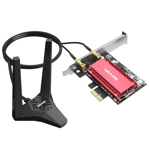 WAVLINK 2025 New WiFi 6E AX5400M PCIe Netzwerkkarte, Tri-Band AX210 Wireless Adapter mit Bluetooth 5.3, MU-MIMO, WPA3, OFDMA, Low-Profile Bracket, Advanced Heat Sink, für Windows 11/10 PC von WAVLINK
