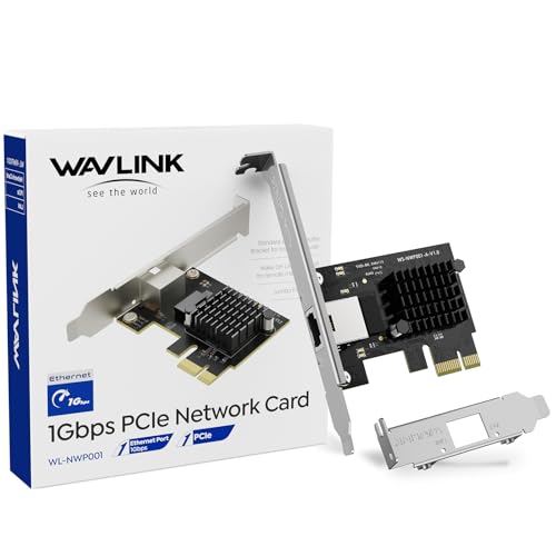 WAVLINK 1G Base-T PCIe Netzwerkkarte, 1000/100/10Mbps PCI Express Ethernet Adapter mit RTL8111H, 1G NIC für Windows 11/10/8/8.1/7/XP/Vista & Linux mit Low Profile Bracket WAVLINK 1G Base-T PCIe Netzwerkkarte, 1000/100/10Mbps PCI Express Ethernet Adapter mit RTL8111H, 1G NIC für Windows 11/10/8/8.1/7/XP/Vista & Linux mit Low Profile Bracket von WAVLINK
