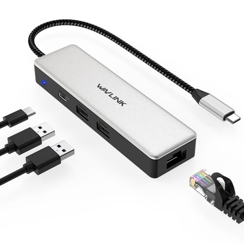 Wavlink USB C zu Ethernet Adapter 2.5Gbps, 10Gbps USB-C PD 100W Laptop Netzwerk Adapter, Aluminium RJ45 LAN Internet Adapter Treiber Plug & Play für MacBook, HP, Dell, Lenovo, iPad, iPhone von WAVLINK
