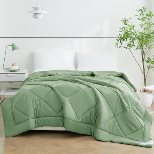 WAVVE Bettdecke 240x260 cm Sommerdecke, Sommer Steppdecke XXL 260x240, Leicht Dünn Weiche Atmungsaktive Sommerbettdecke 240x260cm, Zudecke 150gsm Mikrofaser Grün(260x240cm) von WAVVE