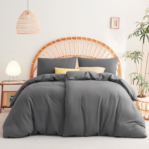 WAVVE Bettwäsche 135x200 4teilig Grau - Bettbezüge 135 x 200 2er Set mit Kissenbezüge 40x80 cm, Bettwäsche-Sets 135x200cm aus Mikrofaser mit Reißverschluss Weich, Anthrazit WAVVE Bettwäsche 135x200 4teilig Grau - Bettbezüge 135 x 200 2er Set mit Kissenbezüge 40x80 cm, Bettwäsche-Sets 135x200cm aus Mikrofaser mit Reißverschluss Weich, Anthrazit von WAVVE