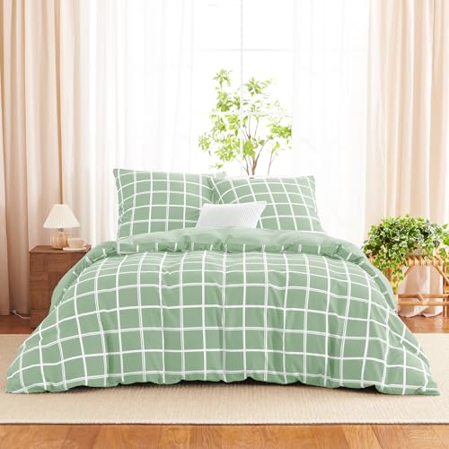 WAVVE Bettwäsche 155x220 3teilig Bettbezug - Bettwäsche-Sets 155 x 220 cm mit 2 Kissenbezüge 80x80 cm, ÖKO-TEX, Salbeigrün WAVVE Bettwäsche 155x220 3teilig Bettbezug - Bettwäsche-Sets 155 x 220 cm mit 2 Kissenbezüge 80x80 cm, ÖKO-TEX, Salbeigrün von WAVVE