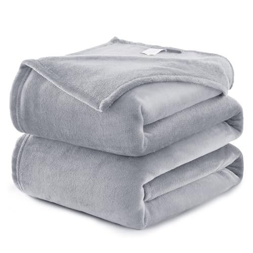 WAVVE Kuscheldecke Flauschig Decke Fleecedecke - Sofadecke 230x270 cm Wohndecke Couchdecke, Hellgrau Decke Sofa Leicht, Groß Decke Riesig Sofaüberwurf Weich von WAVVE