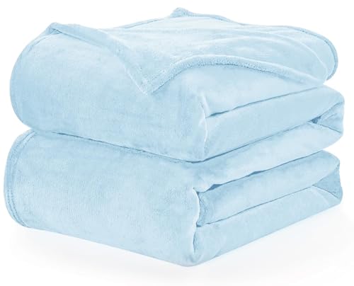 WAVVE Kuscheldecke Flauschig Decke Fleecedecke - Sofadecke Klein Wohndecke Couchdecke, Decke Sofa Weich Hellblau, Leicht Sofaüberwurf 130x150 cm von WAVVE
