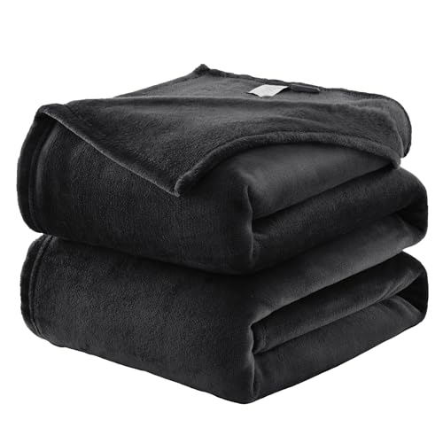 WAVVE Kuscheldecke Flauschig Decke Fleecedecke - Sofadecke Klein Wohndecke Couchdecke, Decke Sofa Weich Schwarz, Leicht Sofaüberwurf 130x150 cm von WAVVE