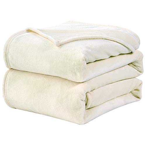 WAVVE Kuscheldecke Flauschig Decke Fleecedecke - Sofadecke 150x200 cm Warm Wohndecke Couchdecke, Creme Decke Weich Sofaüberwurf XL von WAVVE