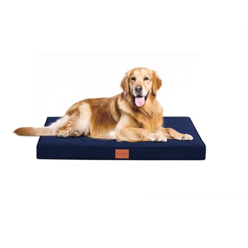 WAVVE Orthopädisches Hundebett, Hundesofa mit Eierkartonschaum für mittelgroße Hunde, 91 x 69 cm, Abnehmbare und Waschbare, rutschfeste Unterseite, Navy Blau WAVVE Orthopädisches Hundebett, Hundesofa mit Eierkartonschaum für mittelgroße Hunde, 91 x 69 cm, Abnehmbare und Waschbare, rutschfeste Unterseite, Navy Blau von WAVVE