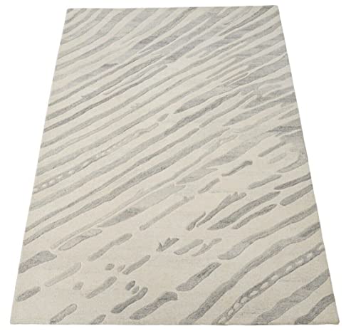 Beige Teppich 100% Wolle 160X230 cm Orientteppich Handgetuftet HT332u von WAWA TEPPICH