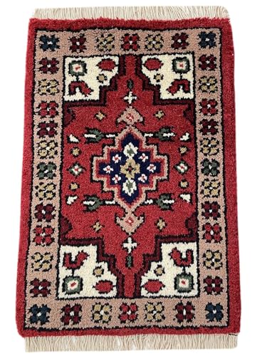 Brücke 40X60 cm Handgeknüpft Teppich Fußmatten 100% Wolle Blau P24 von WAWA TEPPICH