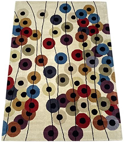Bunt Beige Orientteppich 100% Wolle Teppich Handgewebt CD1 (140 x 200 cm) von WAWA
