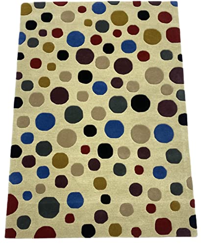 Bunt Beige Orientteppich Handgetuftete 100% Wolle Teppich Handgewebt 140 x 200 cm von WAWA TEPPICH