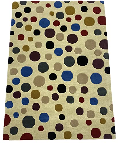 Bunt Beige Orientteppich 100% Wolle Teppich Handgewebt CD2 (140 x 200 cm) von WAWA