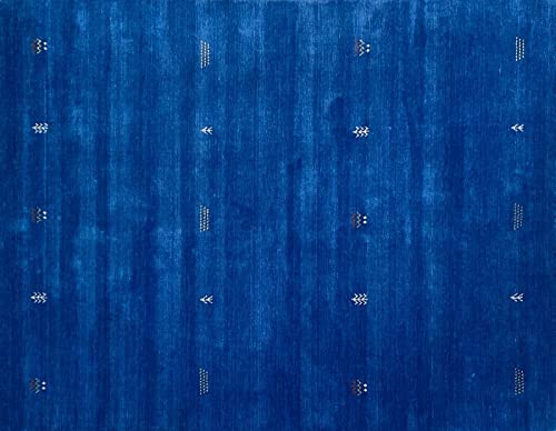 Gabbeh Blau Teppich 160x230 cm Handgewebt 100% Wolle Lori Debbich Loom G64T6 von WAWA TEPPICH