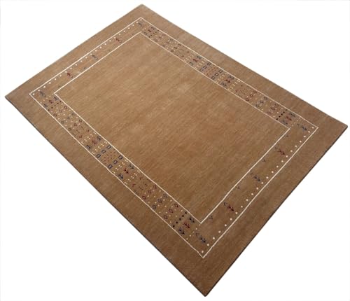 Gabbeh Teppich 140x200 cm Handgewebt 100% Wolle Peach Caramel Compatible with Orient Modern ac1 von WAWA TEPPICH