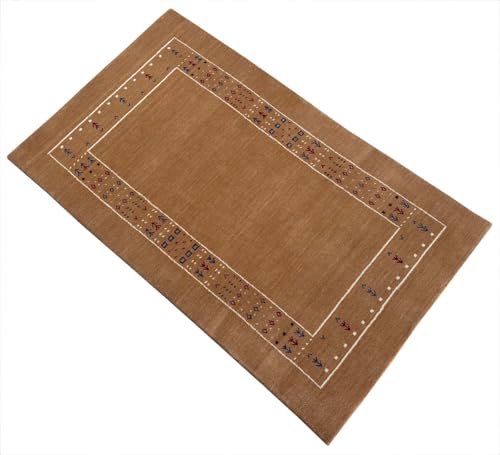 Gabbeh Teppich 90x160 cm Handgewebt 100% Wolle Peach Caramel Compatible with Orient Modern ac1 von WAWA TEPPICH