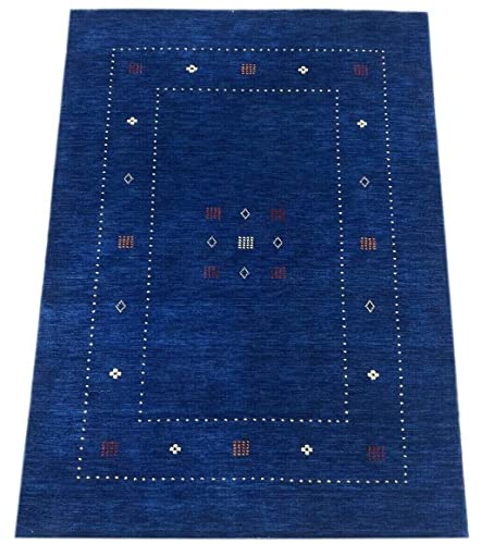 Gabbeh Teppich Blau 100% Wolle 120x170 cm Handgewebt Orientteppich Lori WR60 von WAWA TEPPICH