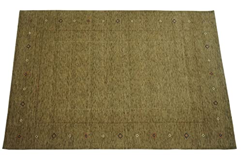 Gabbeh Teppich Dunkel Beige 100% Wolle 200x300 cm Handgewebt Compatible with Orient Lr642 von WAWA TEPPICH