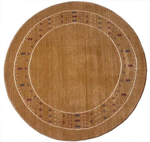 Gabbeh Teppich Rund 120 cm Handgewebt 100% Wolle Compatible with Orient Design ac1 von WAWA TEPPICH