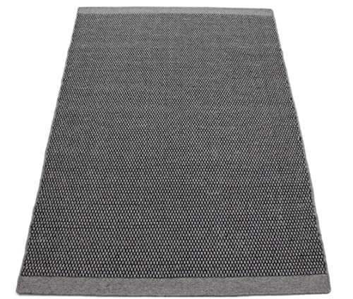 Grau Wohnzimmer 100% Wolle Teppich Flachgewebe 120x180 cm Kilim von WAWA TEPPICH