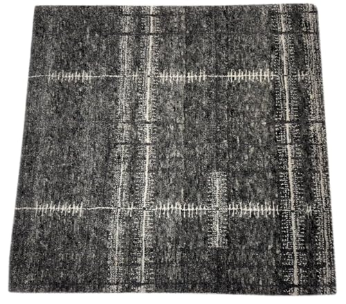 Handgeknüpfter Wollteppich 90x90 cm Dunkelgrau Modern Design Teppich R109 Handgeknüpfter Wollteppich 90x90 cm Dunkelgrau Modern Design Teppich R109 von WAWA TEPPICH