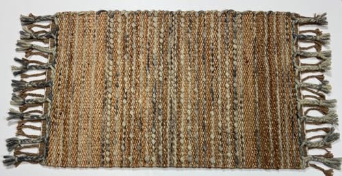 Handgewebter Jute-Teppich 60x90 cm – Naturlook mit rustikalem Flair D528 von WAWA TEPPICH