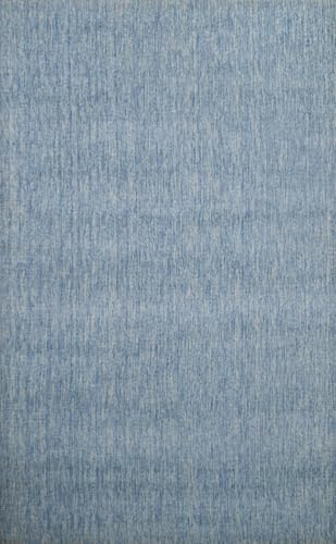 Handgewebter Teppich 150x240 Blau Glanzoptik Wolle-Viskosem Wohnzimmer SH123 von WAWA TEPPICH