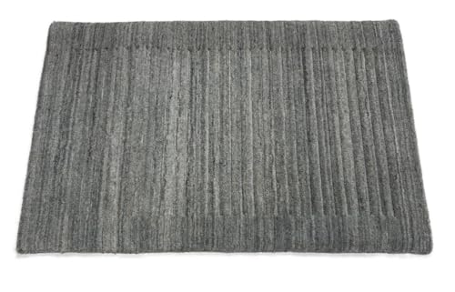 Handgewebter Teppich 60x90 cm Blau Modern Nachhaltig PET Garn Design Teppich R73 von WAWA TEPPICH