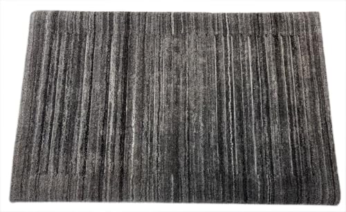 Handgewebter Teppich 60x90 cm Grau Modern Nachhaltig PET Garn Design Teppich R77 Handgewebter Teppich 60x90 cm Grau Modern Nachhaltig PET Garn Design Teppich R77 von WAWA TEPPICH