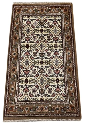 Herati Handgeknüpft Teppich 100% Wolle Orientteppich Beige Compatible with Braun von WAWA TEPPICH