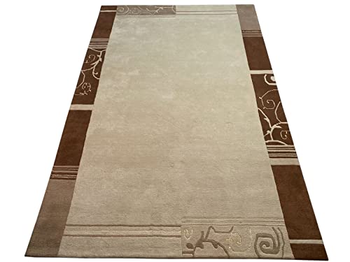Indo Nepal Teppich Handgeknüpft Beige Compatible with Braun 200X300 cm Wolle Orientteppich von WAWA TEPPICH