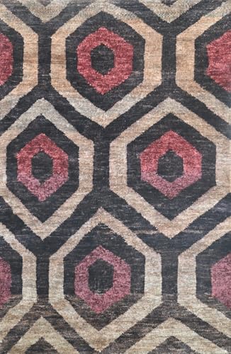 Modernes Handgeknüpfter Jute 120x180 Compatible with Vintage Multi Wohnzimmer Teppich SH183 von WAWA TEPPICH