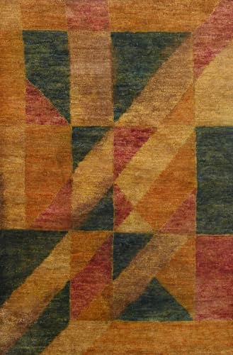Modernes Handgeknüpfter Jute 150x240 Compatible with Vintage Multi Wohnzimmer Teppich SH169 von WAWA TEPPICH