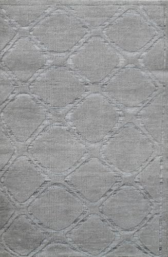 Modernes Handgeknüpfter Wolle 90x150 Compatible with Vintage grau Wohnzimmer Teppich SH184 von WAWA TEPPICH