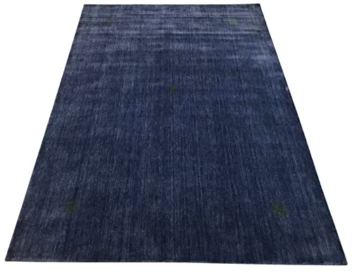 Orientteppich Gabbeh Handgewebt Teppich 100% Wolle Handloom Brücke Fussmatten (Maße: 170X240 cm, Farbe: Blau) von WAWA TEPPICH