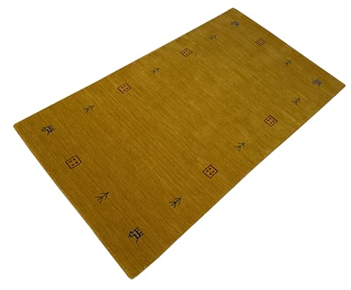 Orientteppich Gold Gabbeh Teppich 100% Wolle Loom Handgefertigt 90X160 cm von WAWA TEPPICH