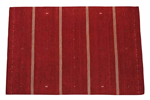 Rot Gabbeh Teppich 100% Wolle 200x300 cm Handgewebt Orientteppich Lr538 von WAWA TEPPICH