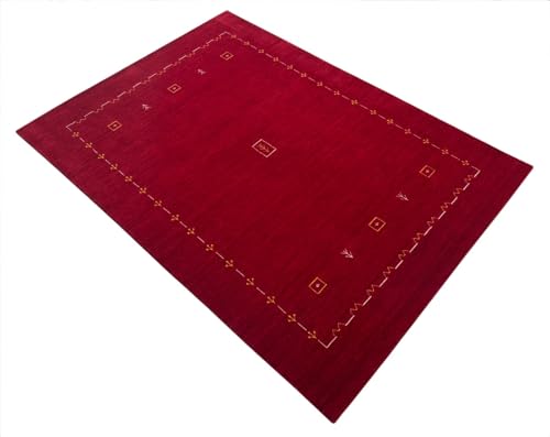 Rot Teppich 100% Wolle Handgefertigt 170X240 cm Handgewebt Gabbeh Compatible with Orient G543T8 von WAWA TEPPICH