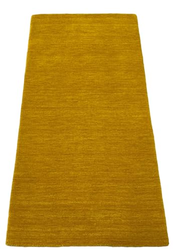 Uni Gold Gabbeh Teppich 100% Wolle Loom Handgefertigt 70x140 cm von WAWA TEPPICH