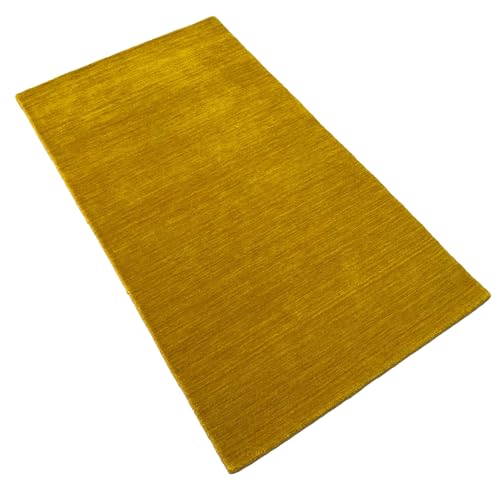 Uni Gold Gabbeh Teppich 100% Wolle Loom Handgefertigt 90X160 cm von WAWA TEPPICH