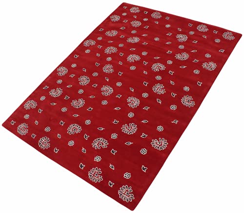 Rot 100% Wolle Teppich Handarbeit Designer Wohnzimmer Orientteppich WT2 (140 x 200 cm) von WAWA