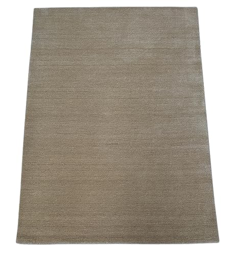 WAWA TEPPICH Handgefertigter orientalischer Gabbeh Teppich aus 100% Wolle Loom Handgewebte 140X200 cm Beige von WAWA TEPPICH