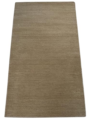 Gabbeh Beige Teppich 100% Wolle Handgewebt Orientteppich Loom Lori (70 x 140 cm, Beige) von WAWA