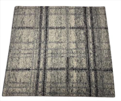 WAWA TEPPICH Handgeknüpfter Gabbeh Wollteppich 90x90 cm Grau Modern Design R110 WAWA TEPPICH Handgeknüpfter Gabbeh Wollteppich 90x90 cm Grau Modern Design R110 von WAWA TEPPICH