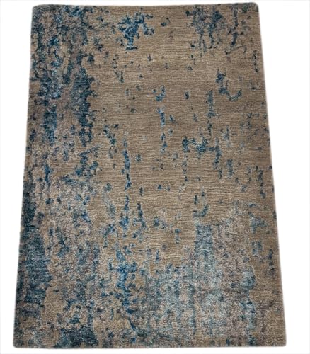 Orientteppich 60x90 cm Handgeknüpft Viskose Blau Grau Multicolor Glanz R72 Orientteppich 60x90 cm Handgeknüpft Viskose Blau Grau Multicolor Glanz R72 von WAWA TEPPICH