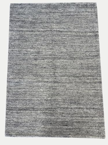 WAWA TEPPICH Wollteppich 140x200cm Handgeknüpft 100% Wolle Grau Modern ST60 von WAWA TEPPICH